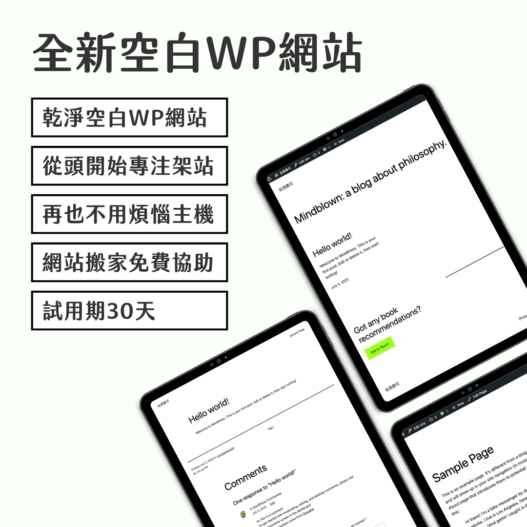 空白WP網站